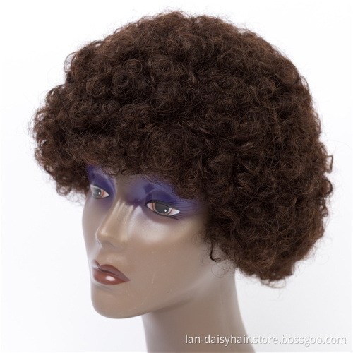 Double Drown  In Stock Afro Short Cut Top Quality  100% Human Hair Machine Made Wigs
